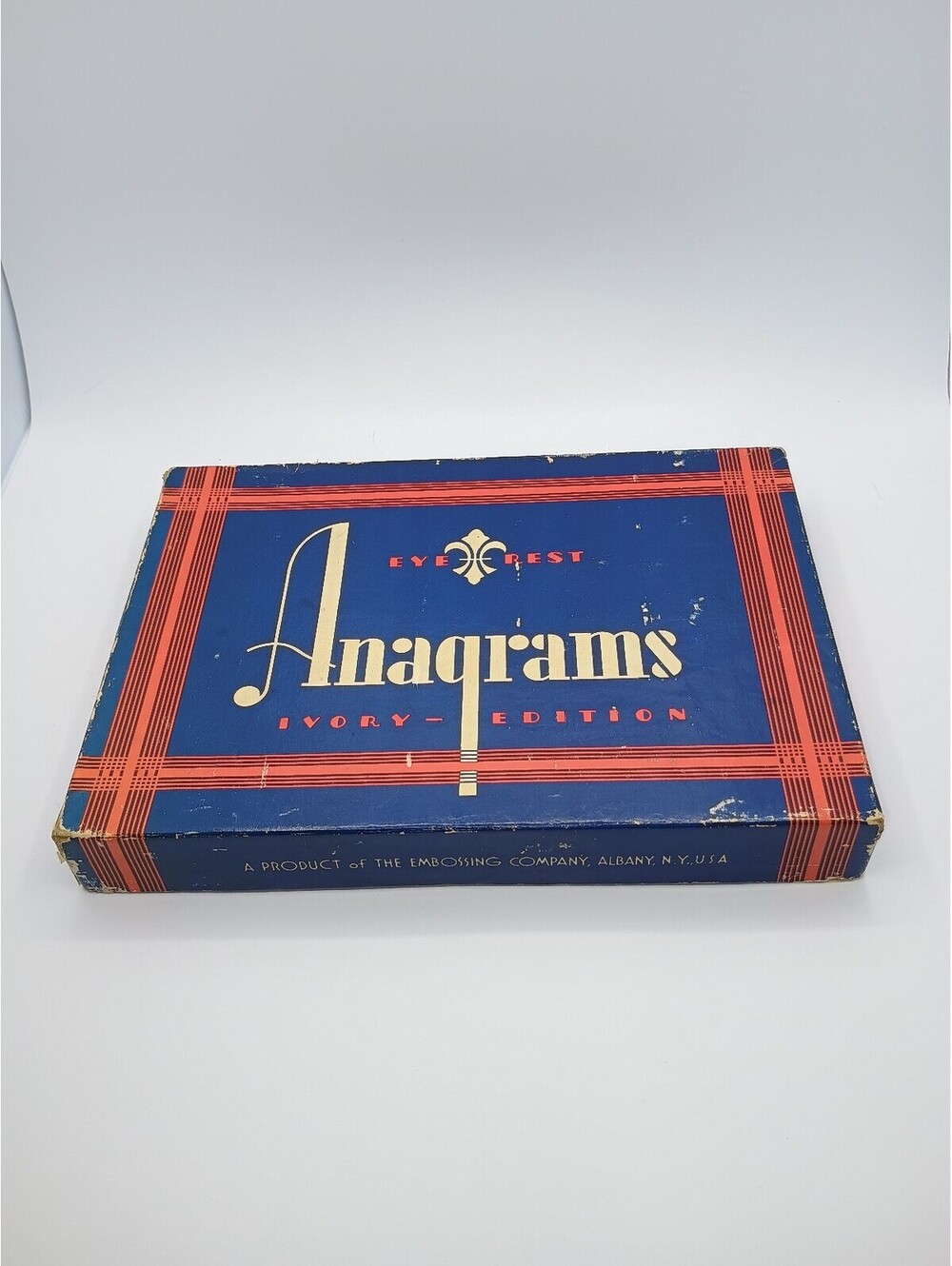 Vintage Anagrams Ivory Edition Letter Tiles Game Set with Original Box and Rules